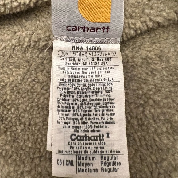 Carhartt Jacket Mens Medium 14806 Coat Sherpa Lined Excellent condition. - Picture 3 of 6